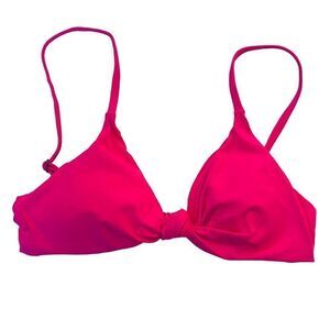 Andie Rouge Pink Santorini Front Knot Bikini Top Sz S NWT